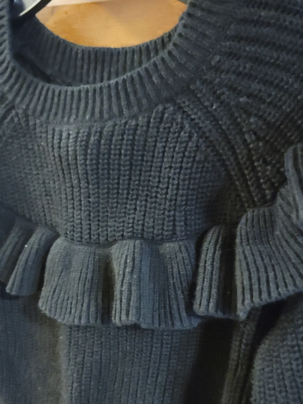 GAP Black Ruffle Knit Sweater
